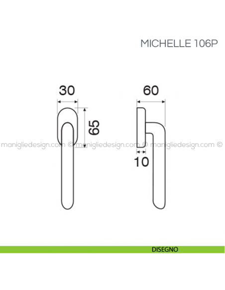 Maniglia con porcellana per finestra martellina DK Michelle Fimet Handles disegno