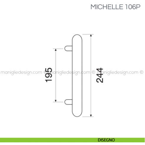 Maniglione in porcellana per porta Michelle Fimet Handles disegno