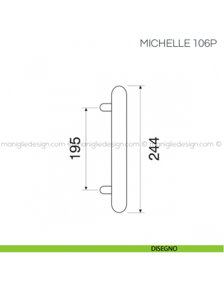 Maniglione in porcellana per porta Michelle Fimet Handles disegno