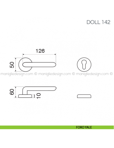 Maniglia in porcellana per porta Doll Fimet Handles foro yale
