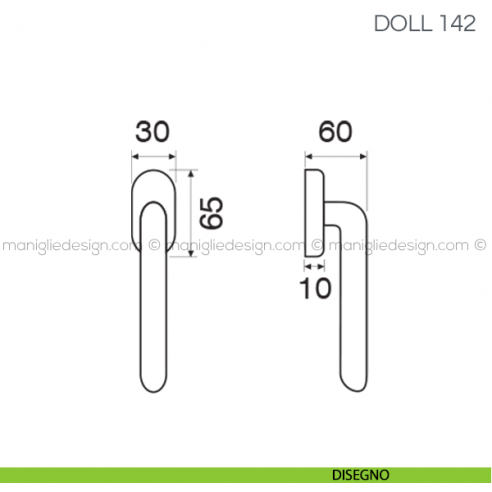 Maniglia in porcellana per finestra martellina DK Doll Fimet Handles disegno