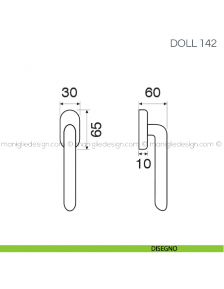 Maniglia in porcellana per finestra martellina DK Doll Fimet Handles disegno