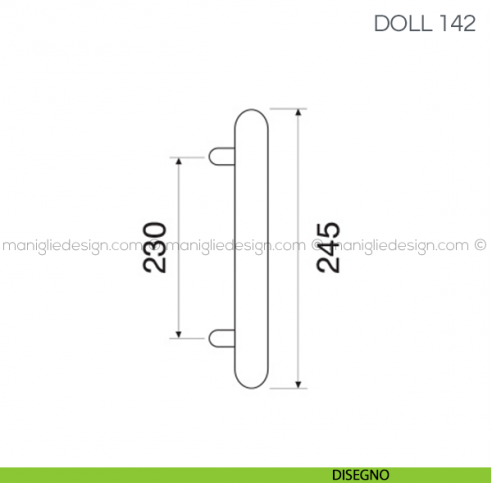 Maniglione in porcellana per porta Doll Fimet Handles disegno