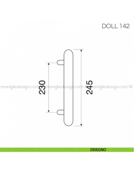 Maniglione in porcellana per porta Doll Fimet Handles disegno