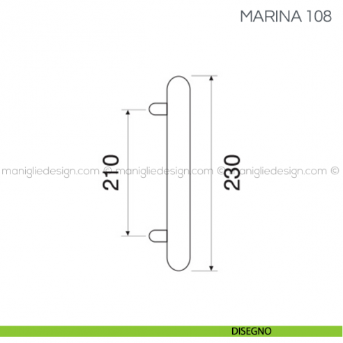 Maniglione con porcellana per porta Marina Fimet Handles disegno