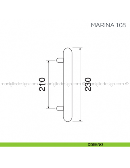 Maniglione con porcellana per porta Marina Fimet Handles disegno