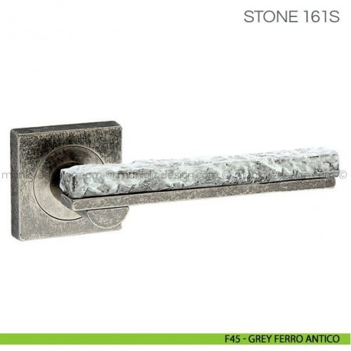 Maniglia con porcellana per porta Stone Fimet Handles F45 - Grey Ferro Antico