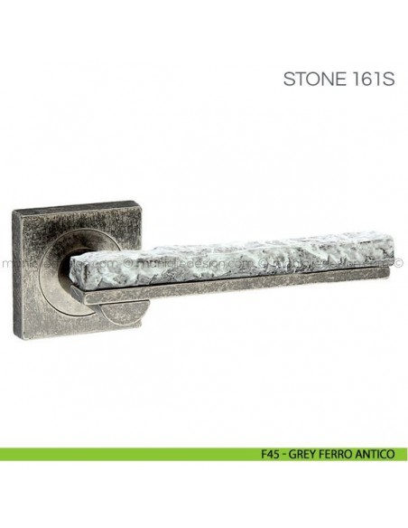 Maniglia con porcellana per porta Stone Fimet Handles F45 - Grey Ferro Antico