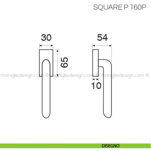 Maniglia con inserto in porcellana per finestra DK Square P Fimet Handles disegno
