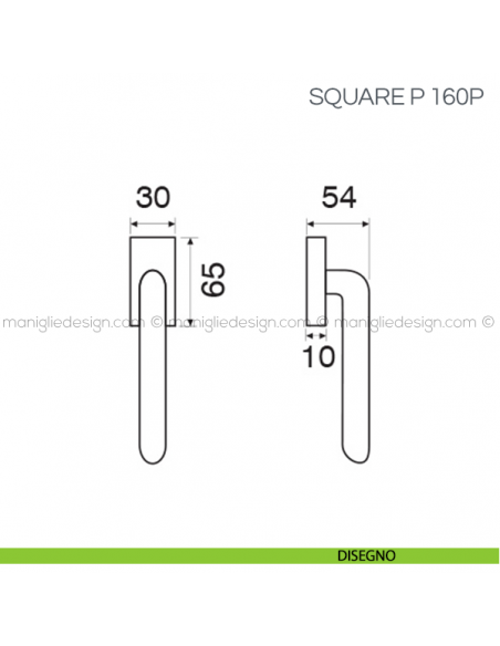 Maniglia con inserto in porcellana per finestra DK Square P Fimet Handles disegno
