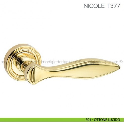 Maniglia per porta Nicole Fimet Handles F01 - Ottone Lucido