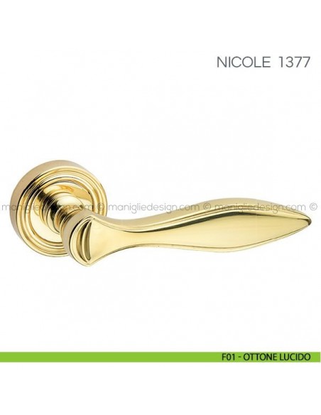 Maniglia per porta Nicole Fimet Handles F01 - Ottone Lucido