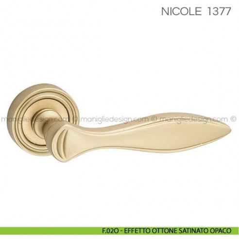 Maniglia per porta Nicole Fimet Handles F.02O - Effetto Ottone Satinato Opaco