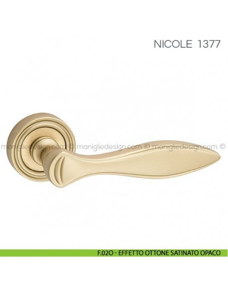 Maniglia per porta Nicole Fimet Handles F.02O - Effetto Ottone Satinato Opaco