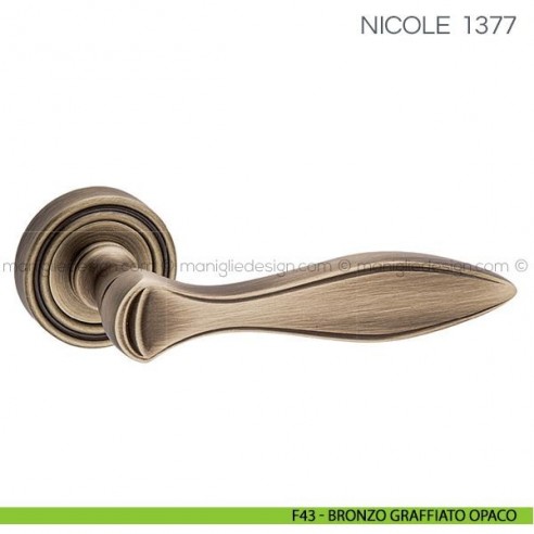 Maniglia per porta Nicole Fimet Handles F43 - Bronzo Graffiato Opaco