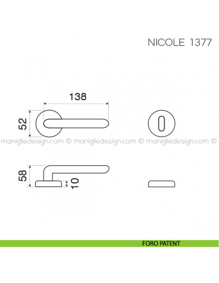 Maniglia per porta Nicole Fimet Handles foro patent