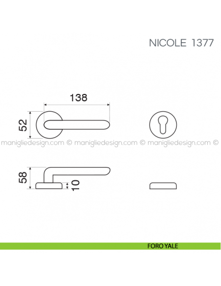 Maniglia per porta Nicole Fimet Handles foro yale