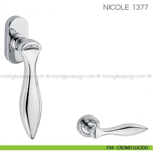 Maniglia per finestra martellina DK Nicole Fimet Handles F04 - Cromo Lucido