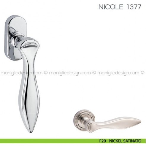 Maniglia per finestra martellina DK Nicole Fimet Handles F20 - Nickel Satinato