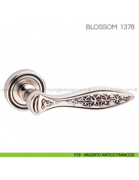 Maniglia per porta Blossom Fimet Handles F59 - Argento Antico Francese