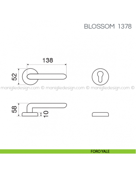 Maniglia per porta Blossom Fimet Handles foro yale