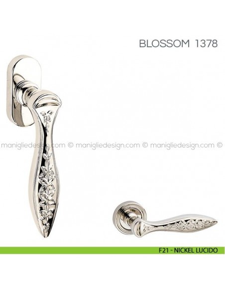 Maniglia per finestra martellina DK Blossom Fimet Handles F21 - Nickel Lucido