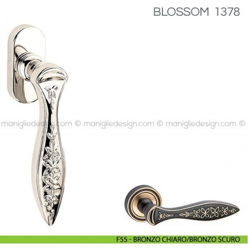 Maniglia per finestra martellina DK Blossom Fimet Handles F55 - Bronzo Chiaro/Bronzo Scuro