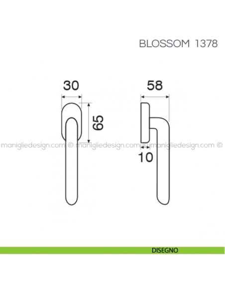 Maniglia per finestra martellina DK Blossom Fimet Handles disegno