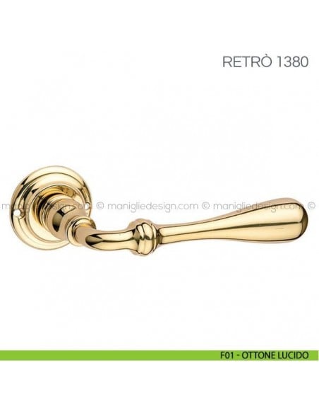 Maniglia per porta Retrò Fimet Handles F01 - Ottone Lucido