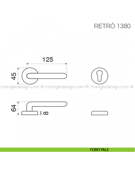 Maniglia per porta Retrò Fimet Handles foro yale