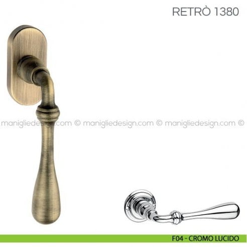 Maniglia per finestra martellina DK Retrò Fimet Handles F04 - Cromo Lucido