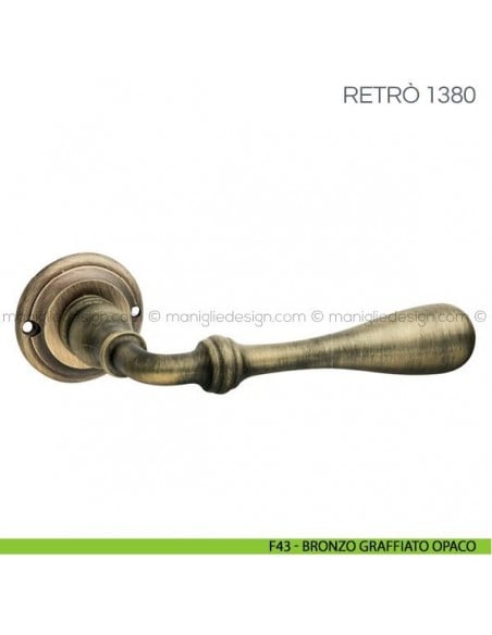 Maniglia per porta Retrò Fimet Handles F23 - Bronzo Graffiato Opaco