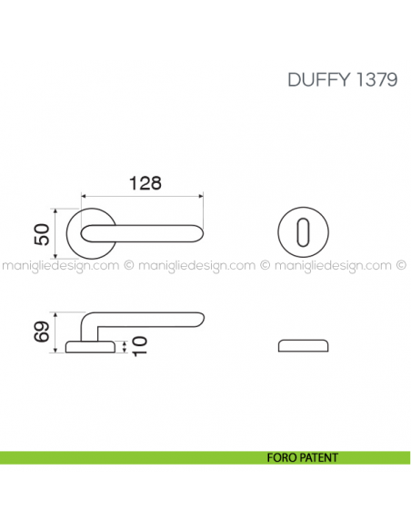 Maniglia per porta Duffy Fimet Handles foro patent