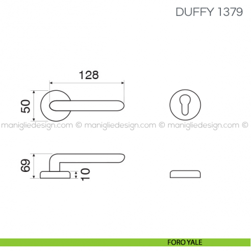 Maniglia per porta Duffy Fimet Handles foro yale