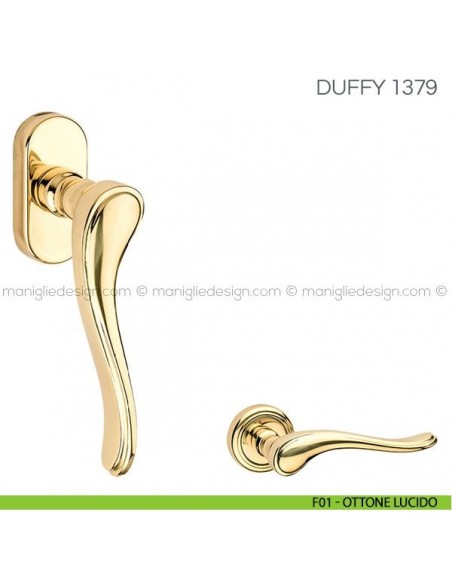 Maniglia per finestra martellina DK Duffy Fimet Handles F01 - Ottone Lucido