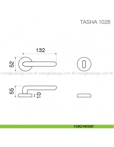 Maniglia per porta Tasha Fimet Handles foro patent