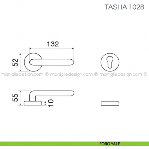 Maniglia per porta Tasha Fimet Handles foro yale