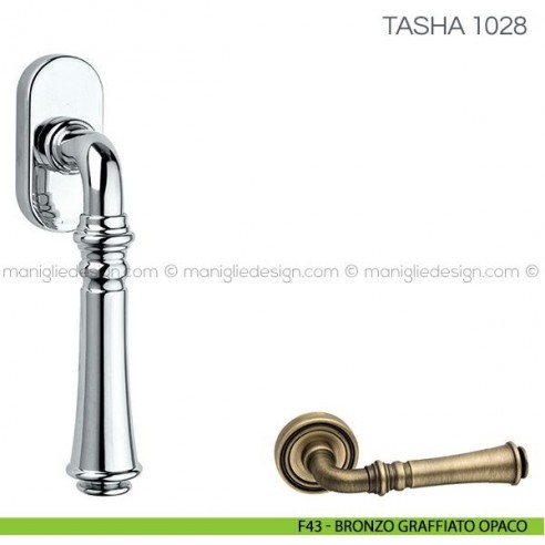 Maniglia per finestra martellina DK Tasha Fimet Handles F43 - Bronzo Graffiato Opaco