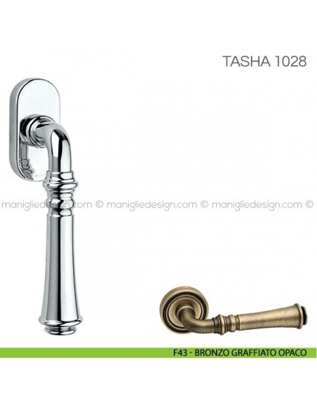 Maniglia per finestra martellina DK Tasha Fimet Handles F43 - Bronzo Graffiato Opaco