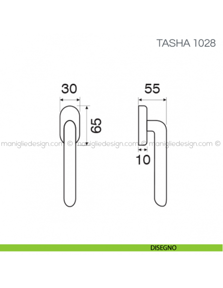 Maniglia per finestra martellina DK Tasha Fimet Handles disegno