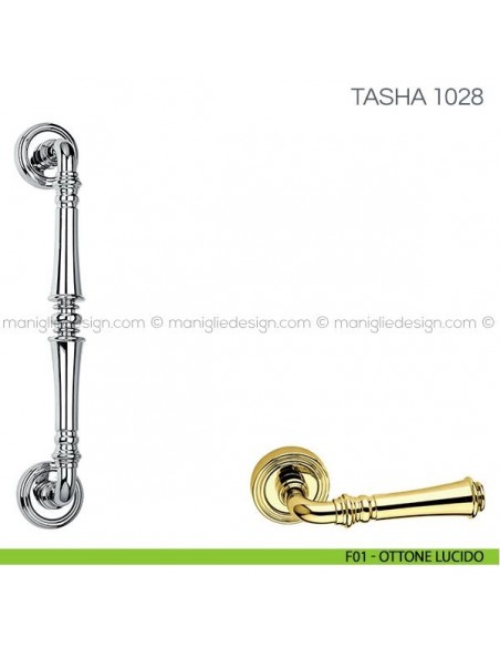 Maniglione per porta Tasha Fimet Handles F01 - Ottone Lucido