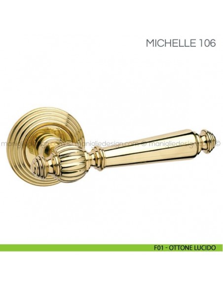 Maniglia per porta Michelle Fimet Handles F01 - Ottone Lucido