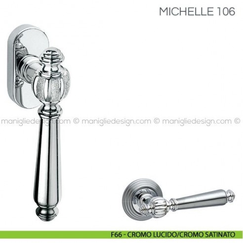 Maniglia per finestra martellina DK Michelle Fimet Handles F66 - Cromo Lucido/Cromo Satinato