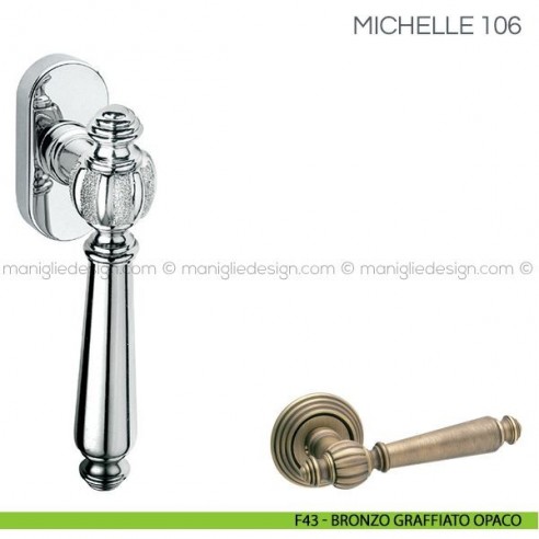 Maniglia per finestra martellina DK Michelle Fimet Handles F43 - Bronzo Graffiato Opaco