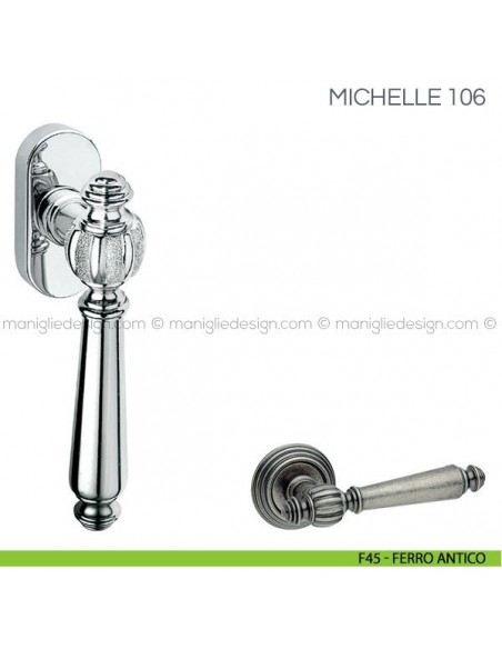 Maniglia per finestra martellina DK Michelle Fimet Handles F45 - Ferro Antico