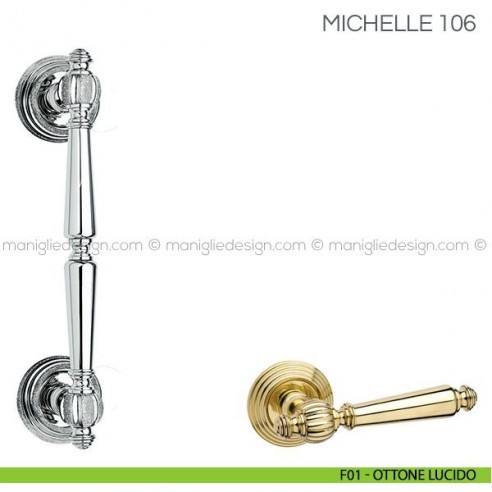 Maniglione per porta Michelle Fimet Handles F01 - Ottone Lucido
