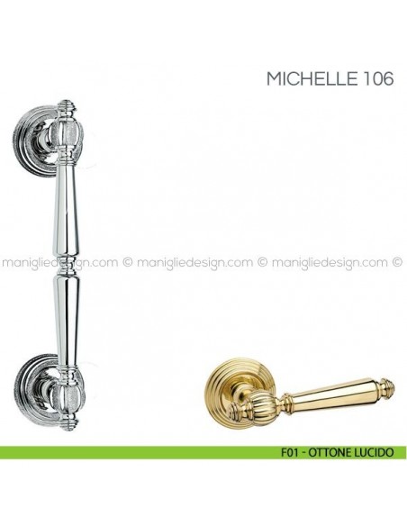 Maniglione per porta Michelle Fimet Handles F01 - Ottone Lucido