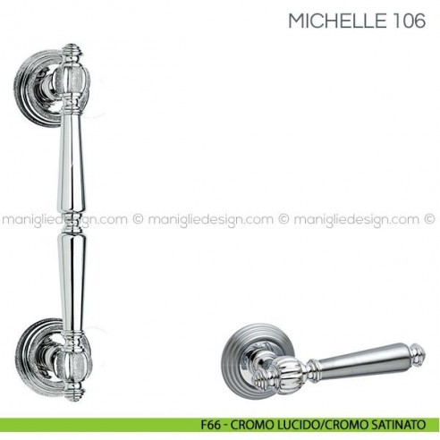 Maniglione per porta Michelle Fimet Handles F66 - Cromo Lucido/Cromo Satinato