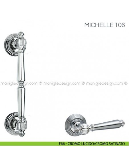 Maniglione per porta Michelle Fimet Handles F66 - Cromo Lucido/Cromo Satinato
