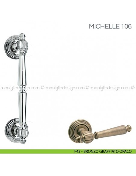 Maniglione per porta Michelle Fimet Handles F43 - Bronzo Graffiato Opaco